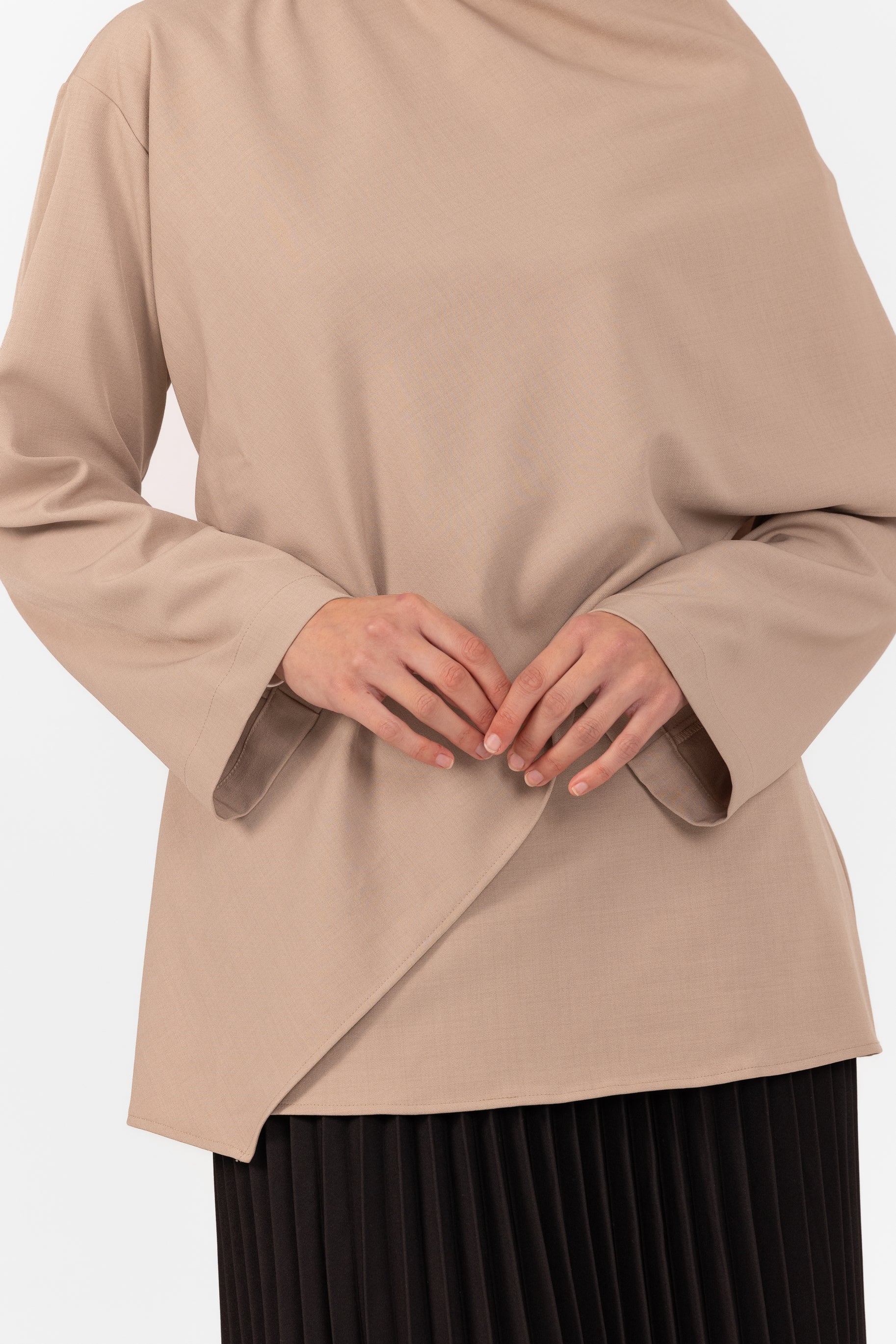 Ghanda Shawl Top - Taupe