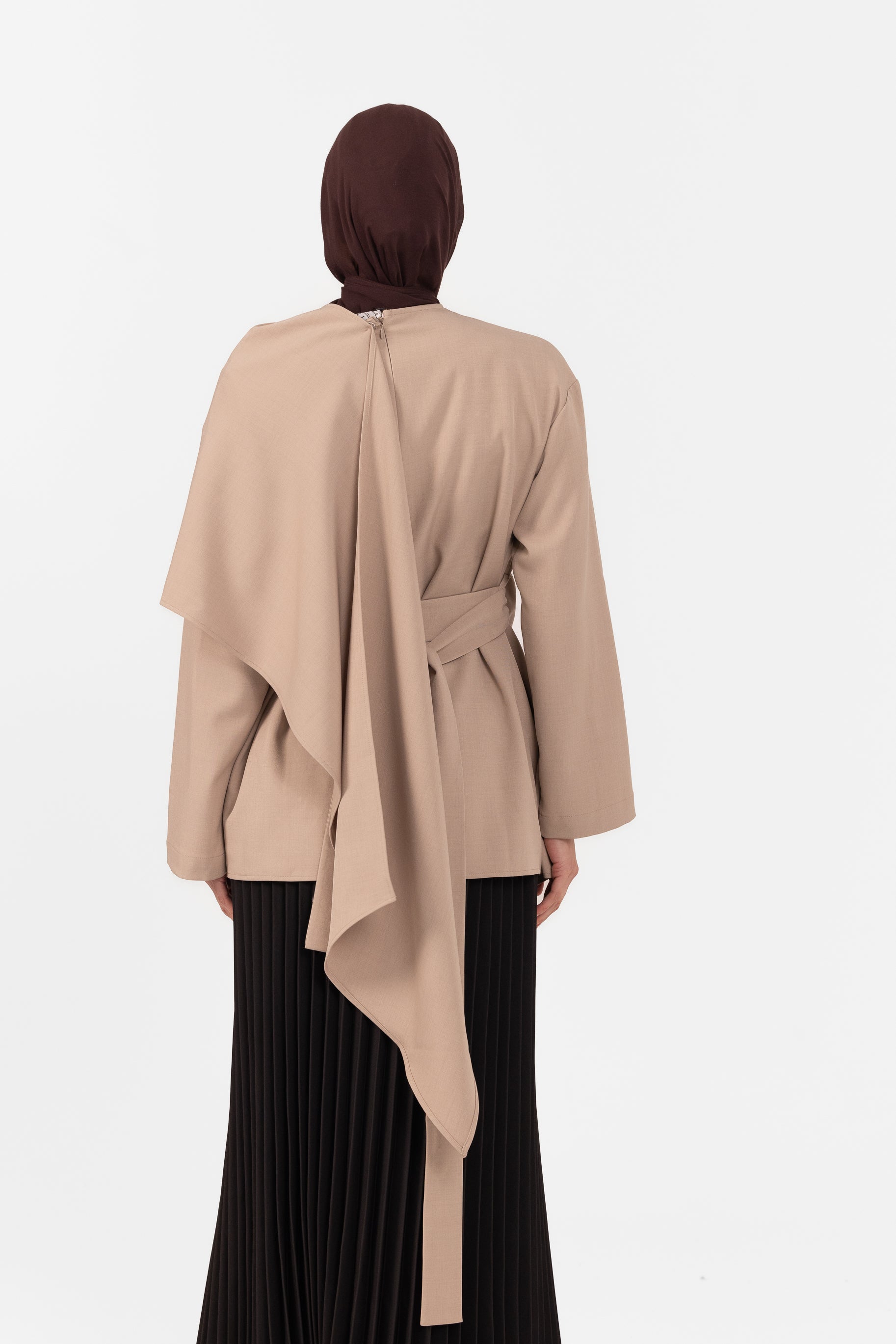 Ghanda Shawl Top - Taupe