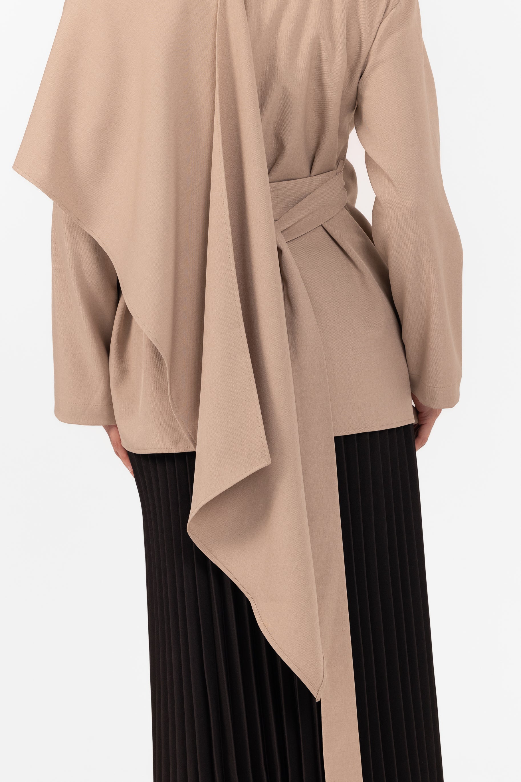 Ghanda Shawl Top - Taupe