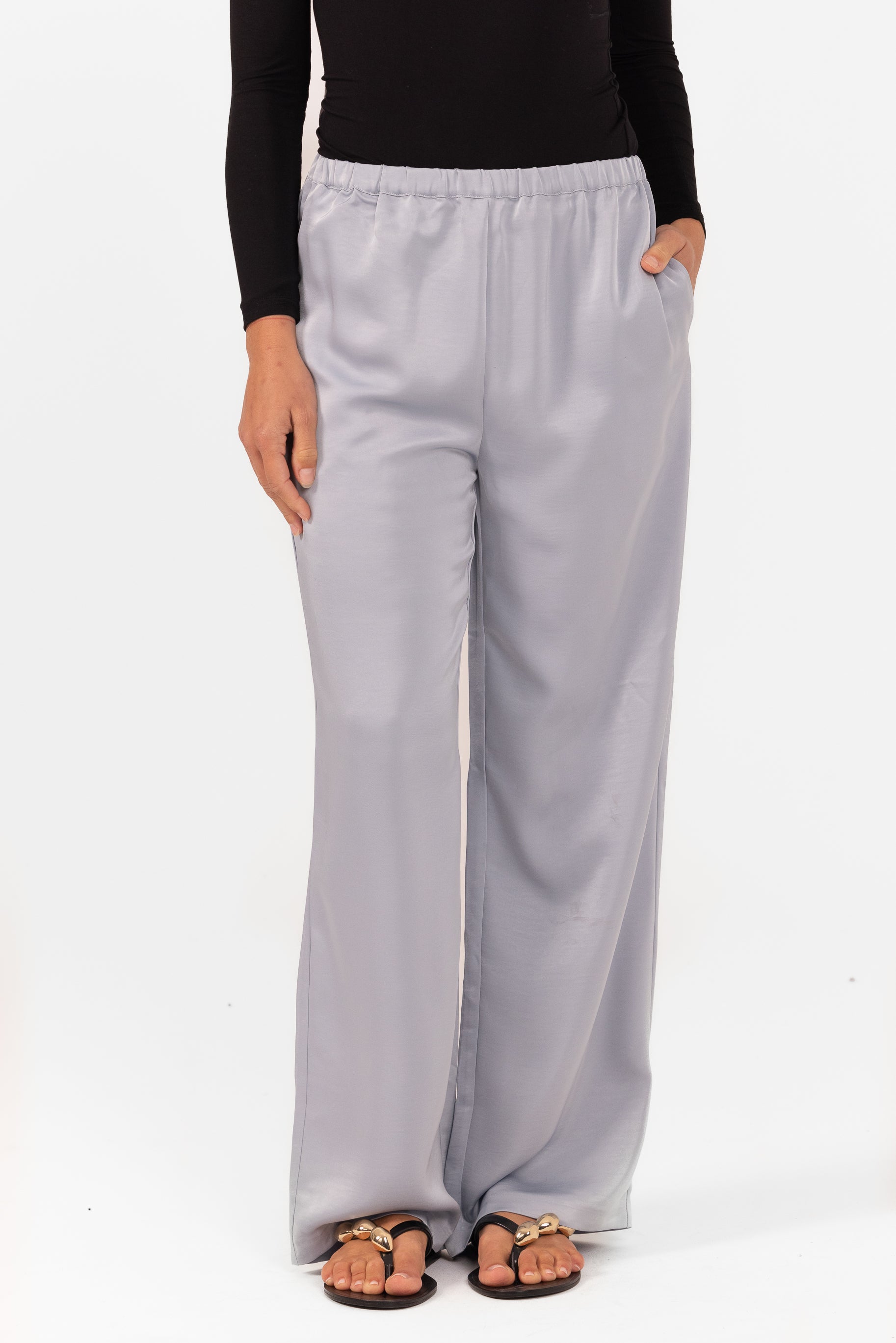 Saylor Satin Pants - Blue