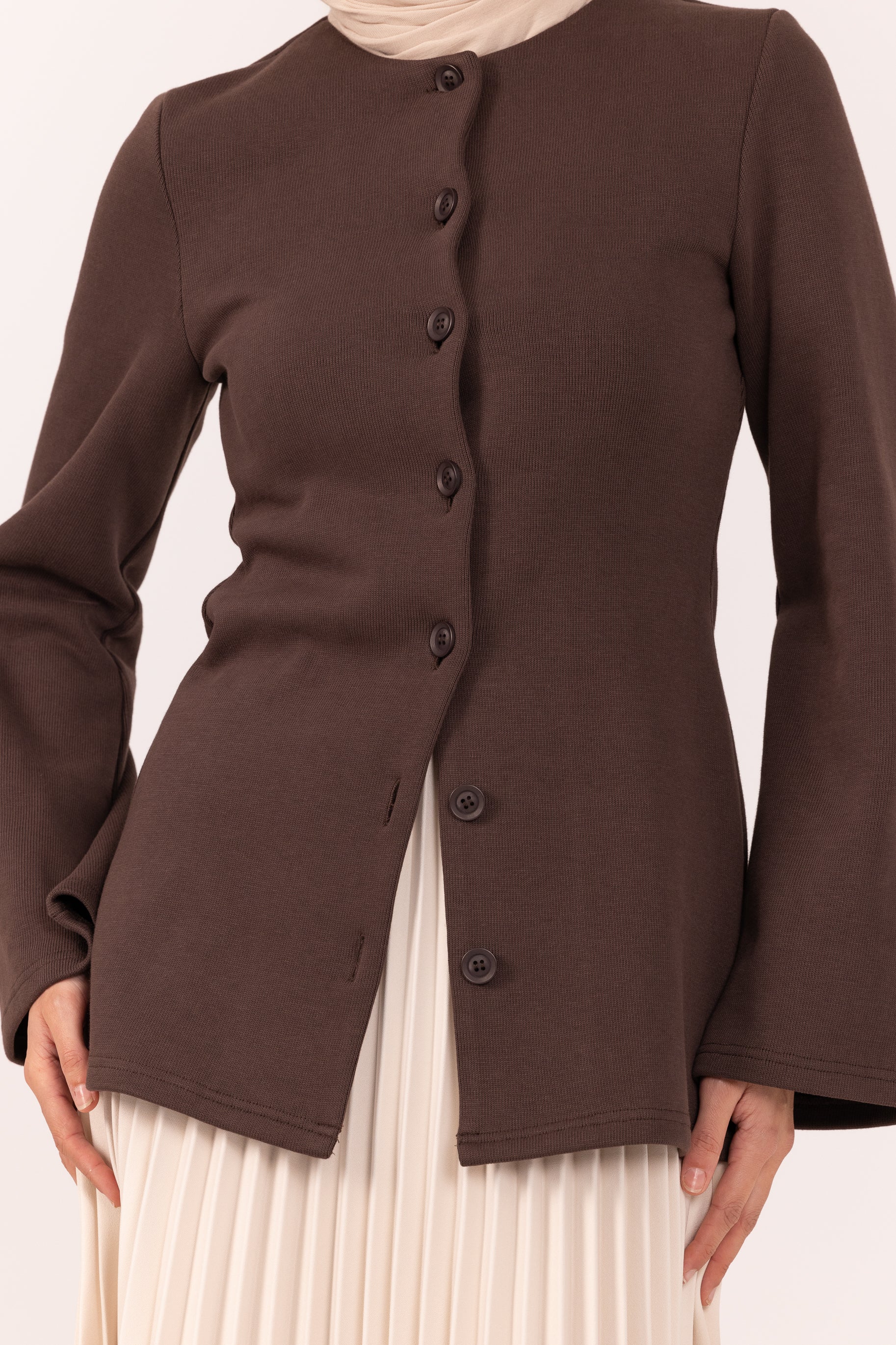 Nevene Knit Cardigan - Brown