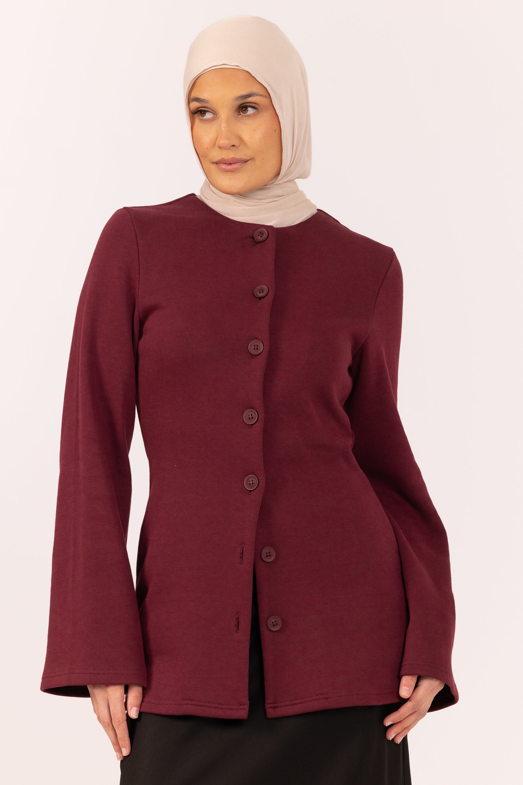 Nevene Knit Cardigan - Berry