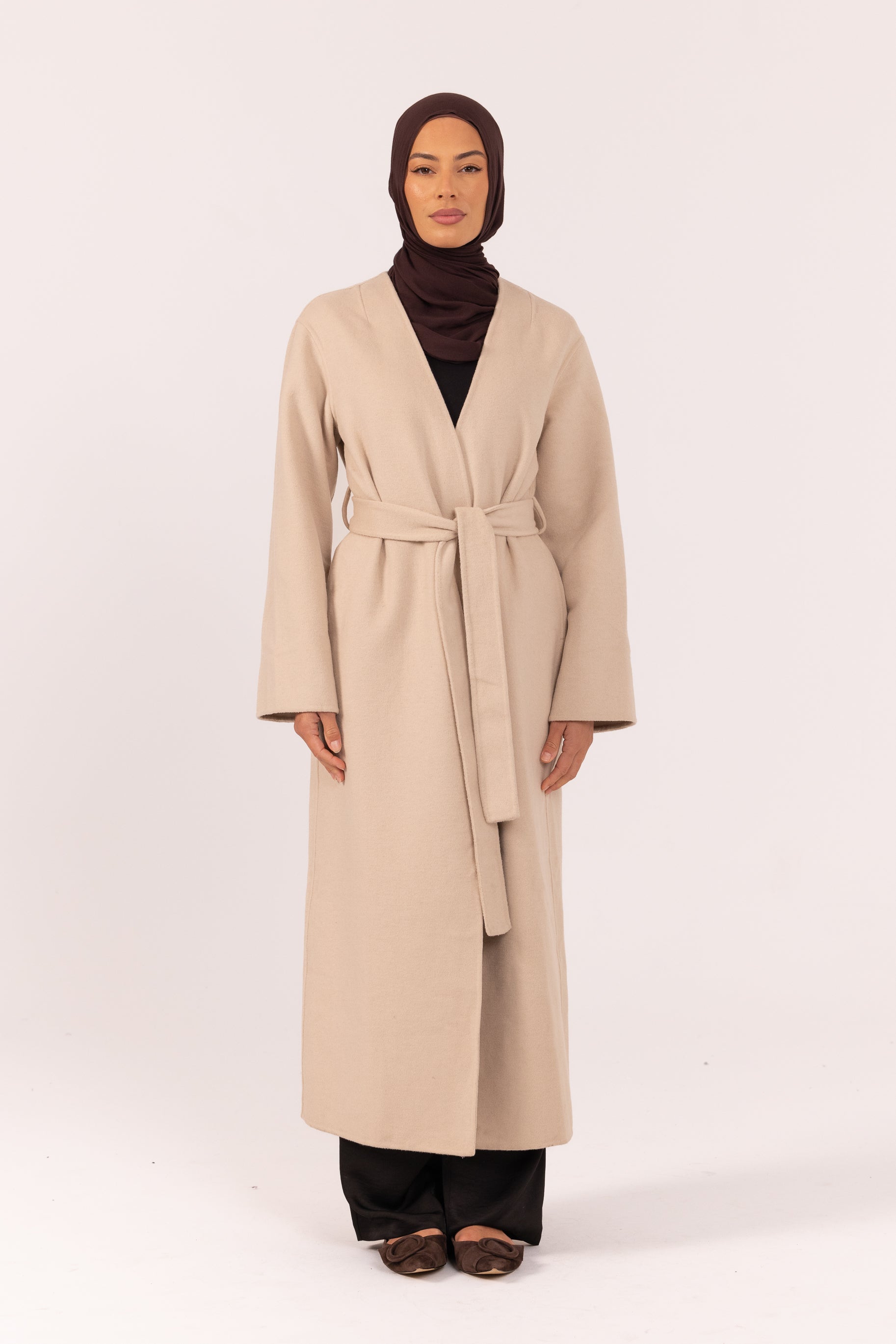 Tara Longline Coat - Stone