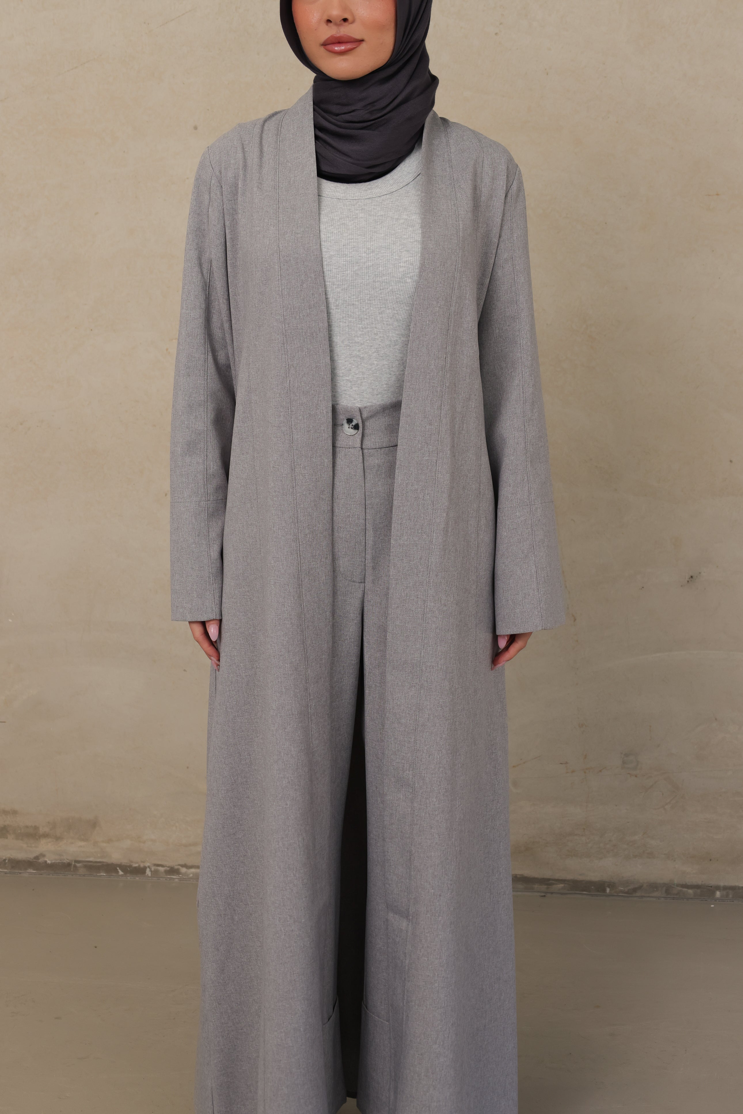 Alba Stitched Kimono - Grey