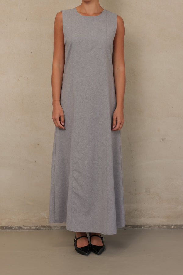 Alba Stitched Slip Dress - Grey