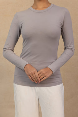 Core Cotton Body Top - Light Grey