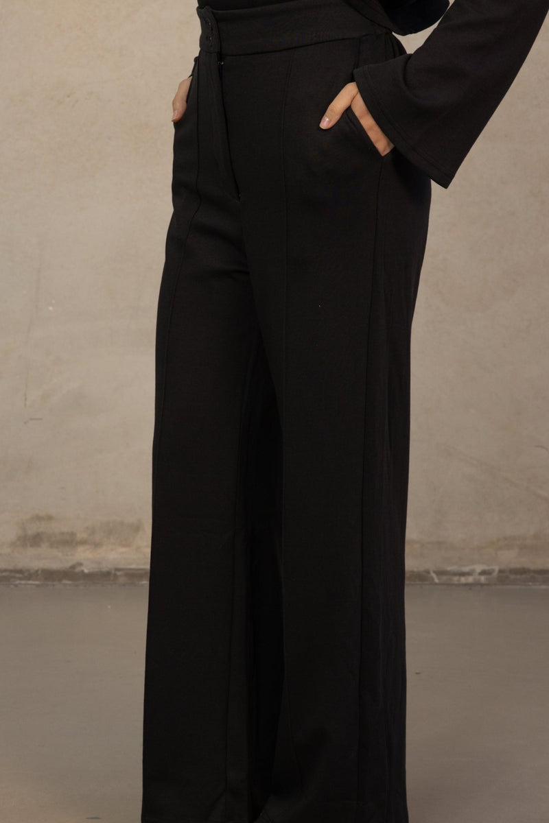 Cotton Contour Pants - Black