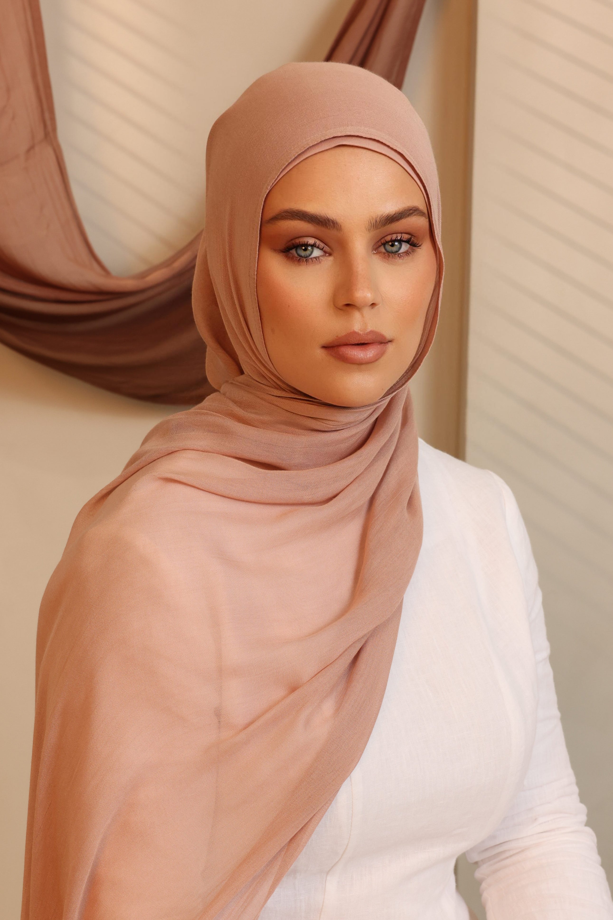 Double Stitched Modal Hijab Set - Dusty Rose