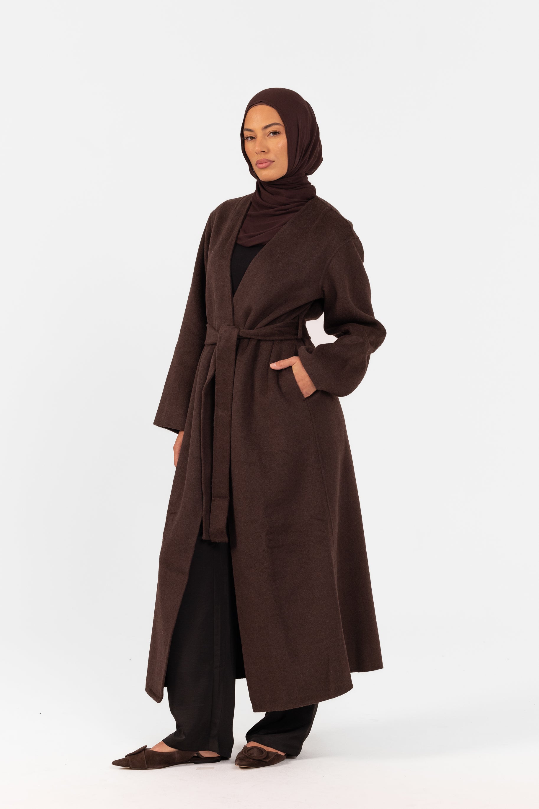 Tara Longline Coat - Espresso