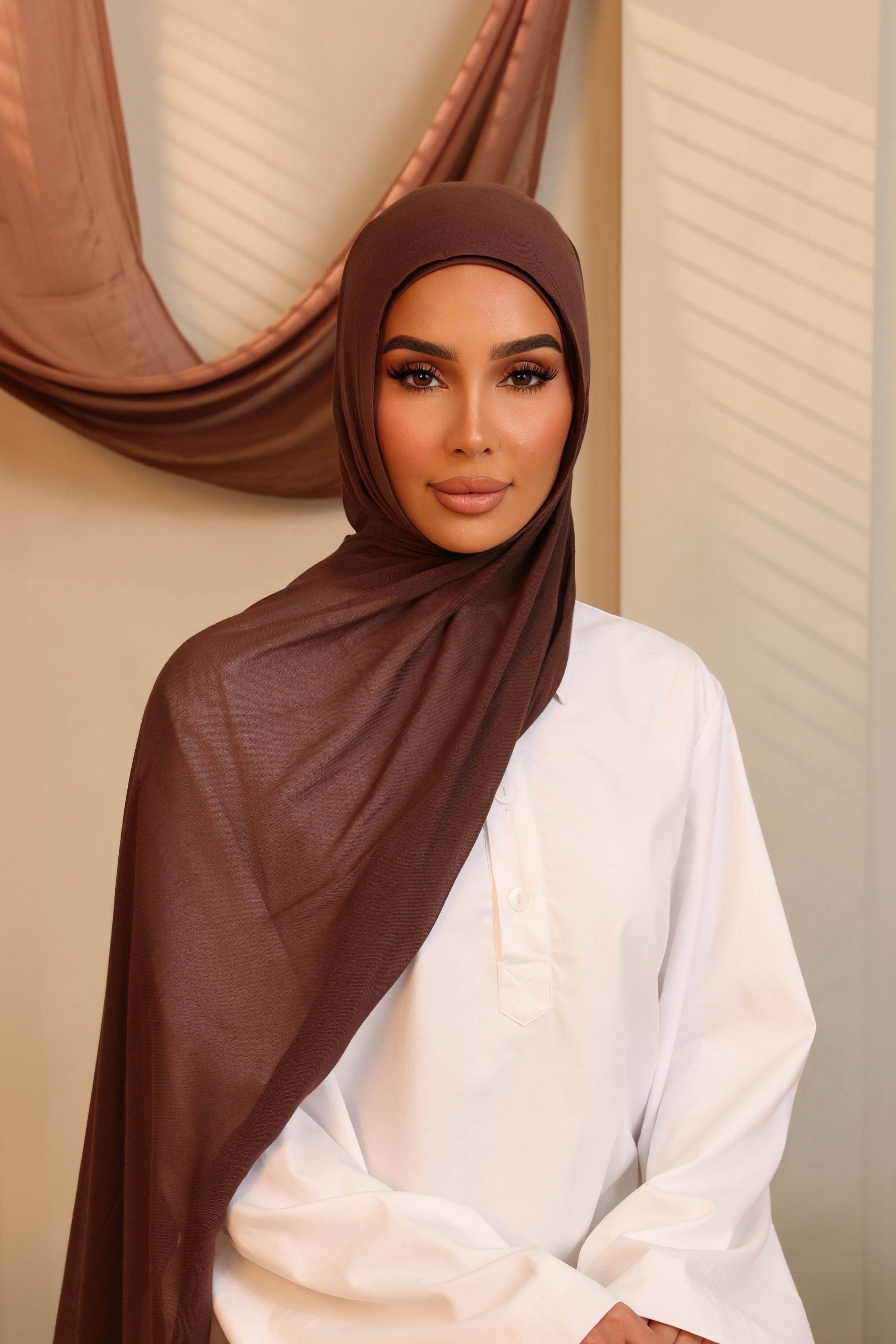 Double Stitched Modal Hijab Set - Burnt Sienna