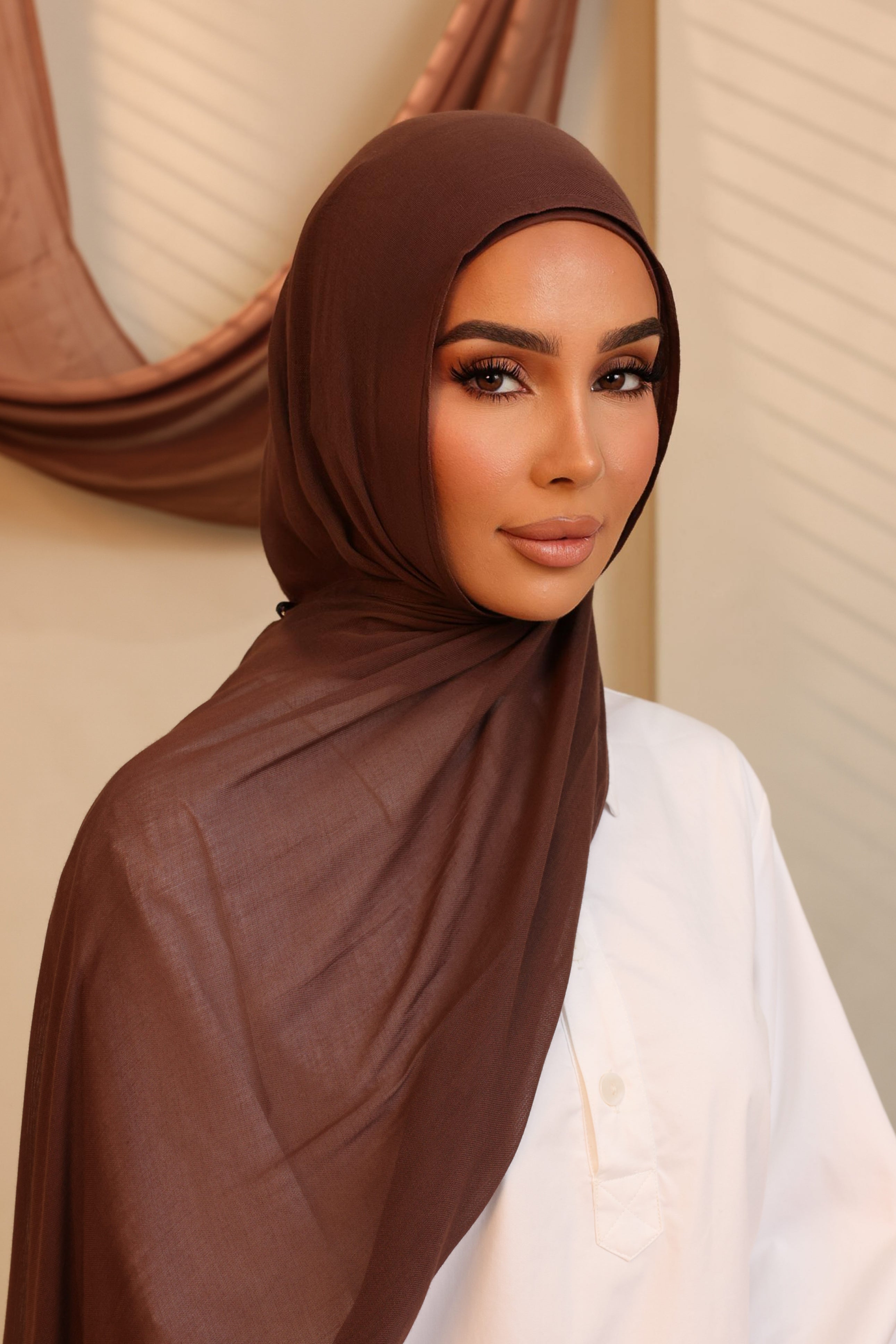 Double Stitched Modal Hijab Set - 27 Burnt Sienna