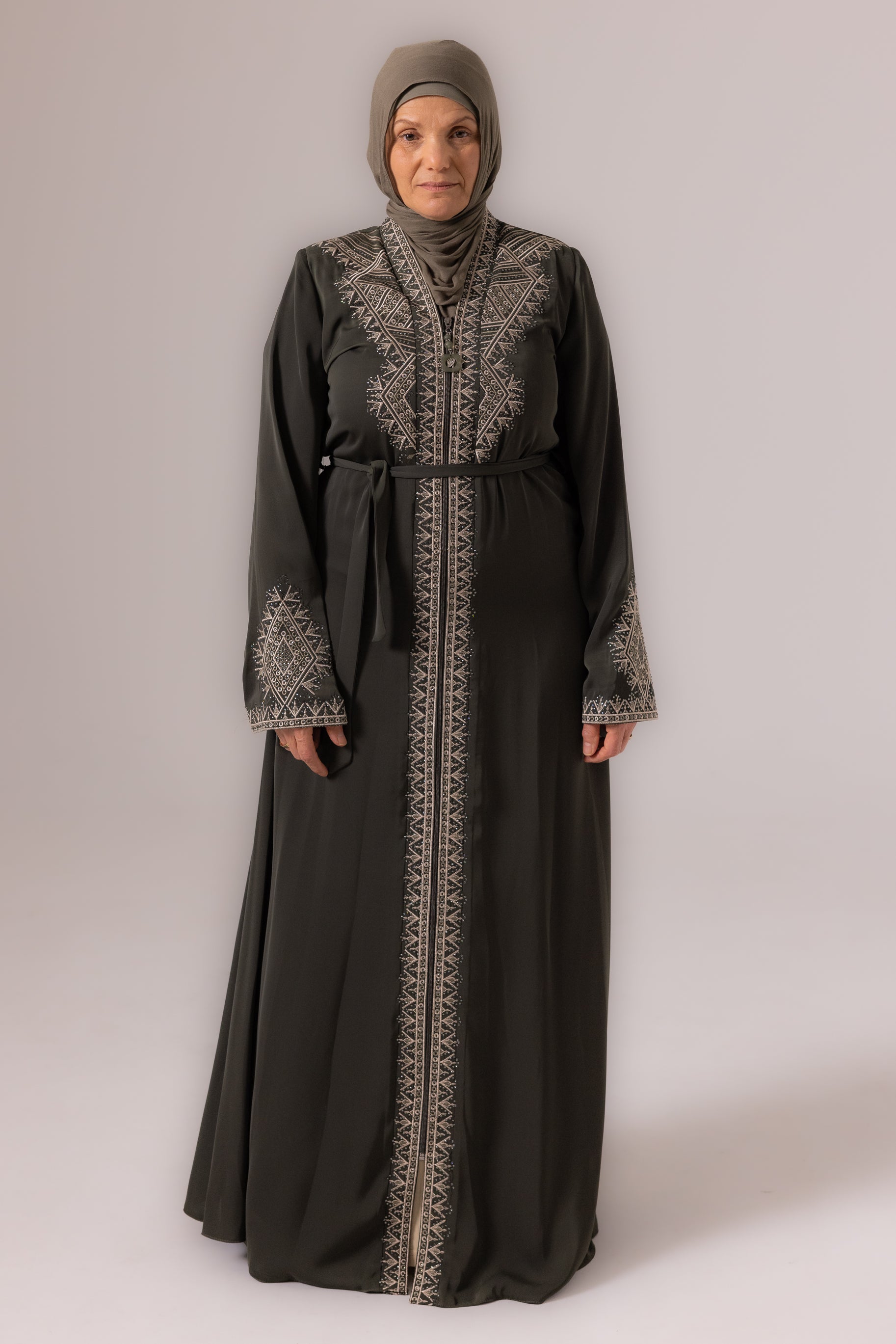 Ladies Elegant Abaya - Sage Green