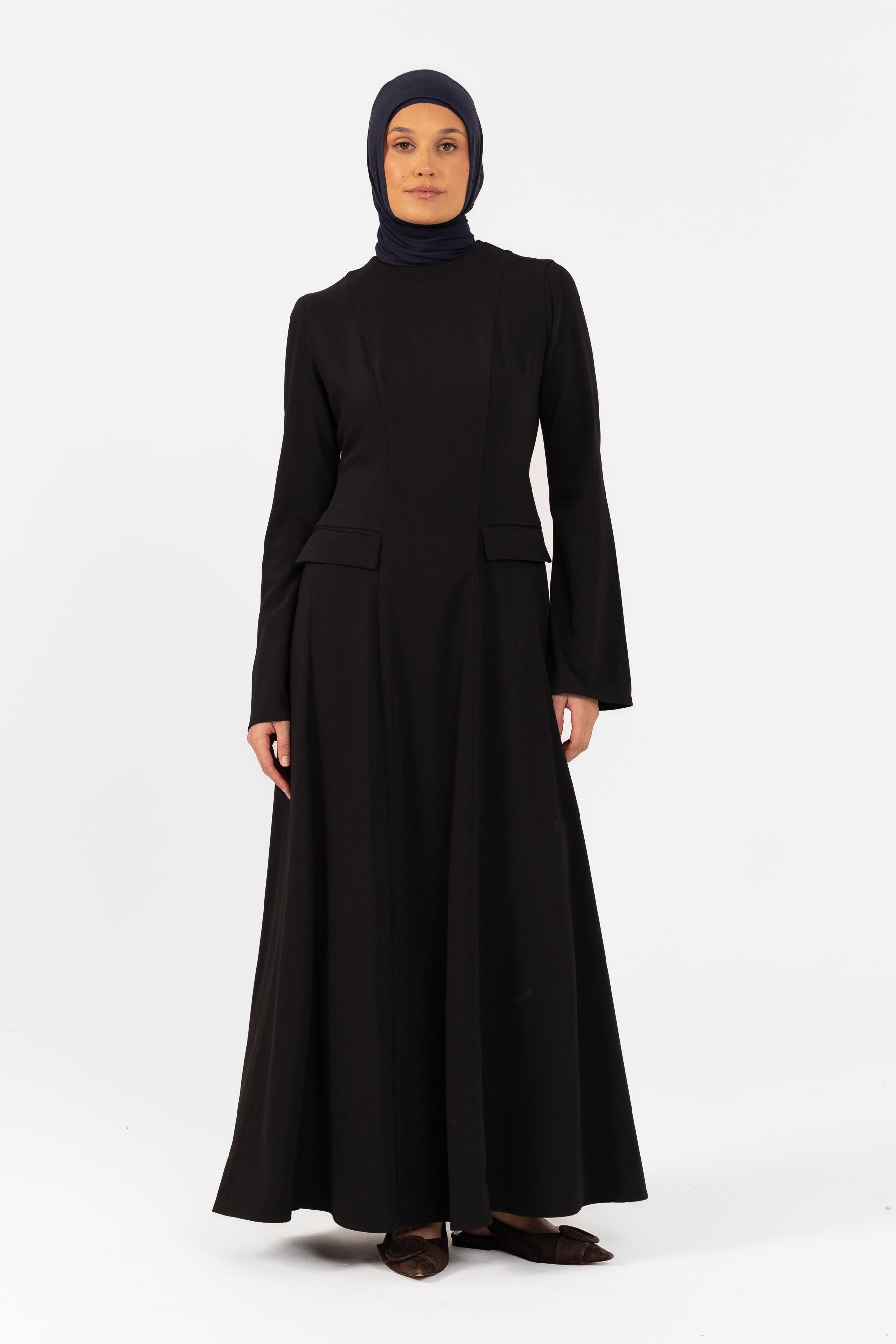 Cara Crepe Tailored Dress - Black