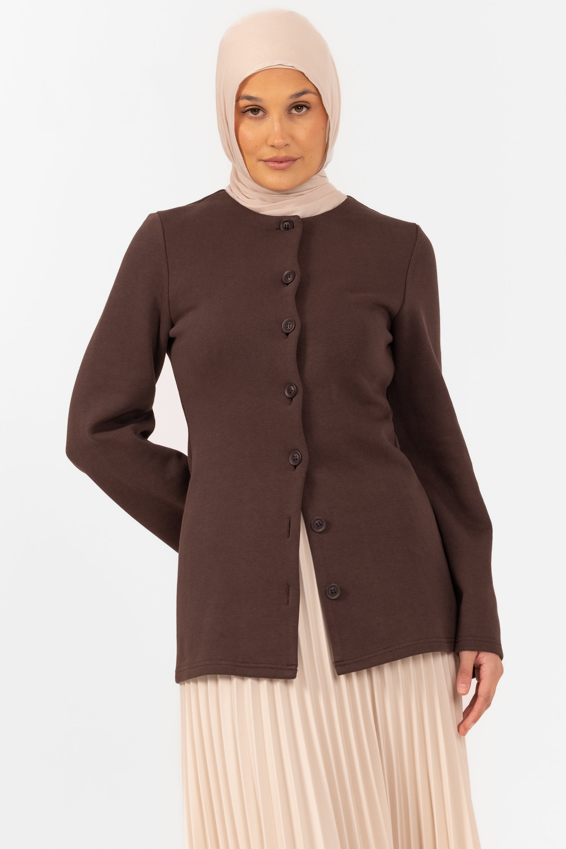 Nevene Knit Cardigan - Brown