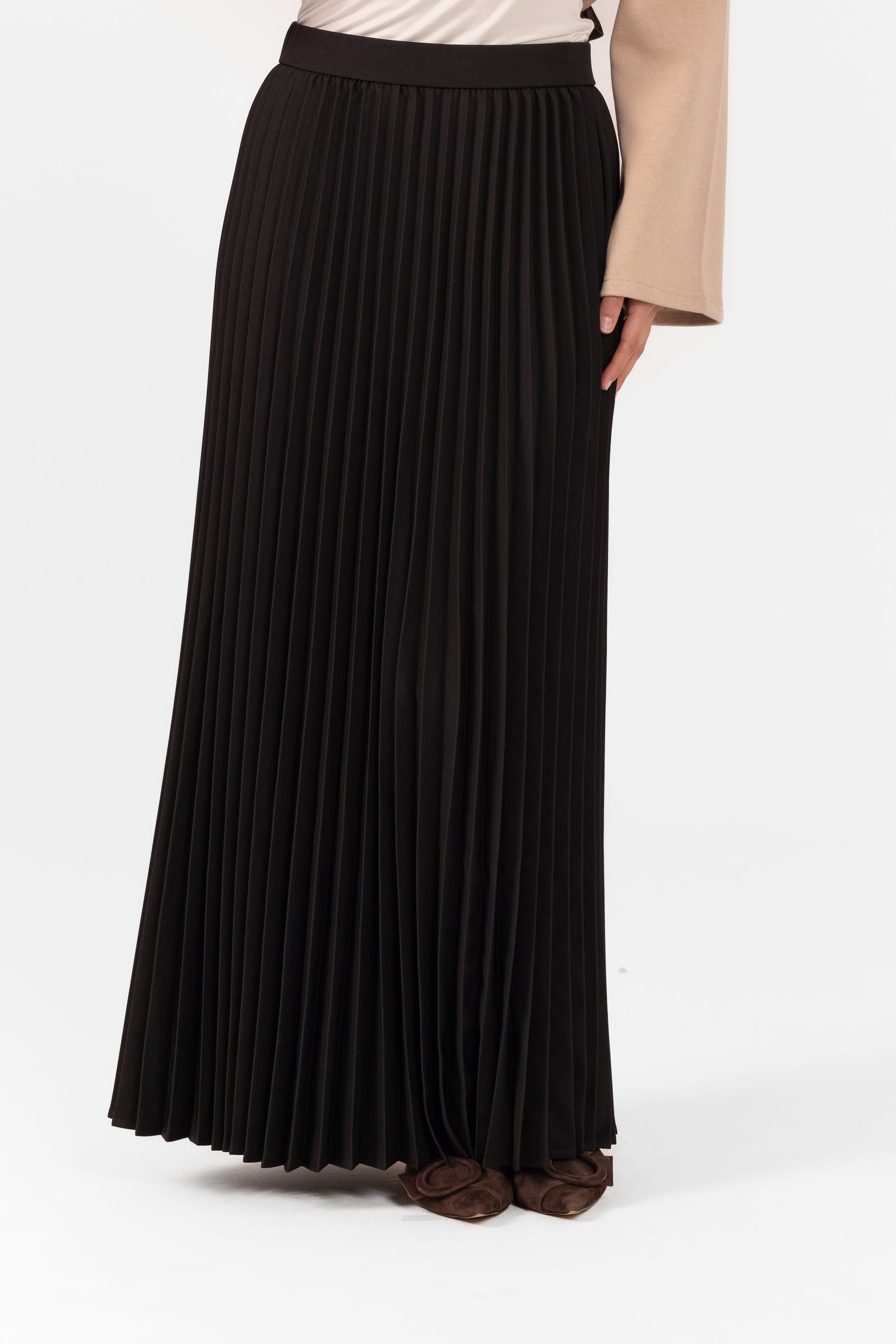 Pleated Maxi Skirt - Black