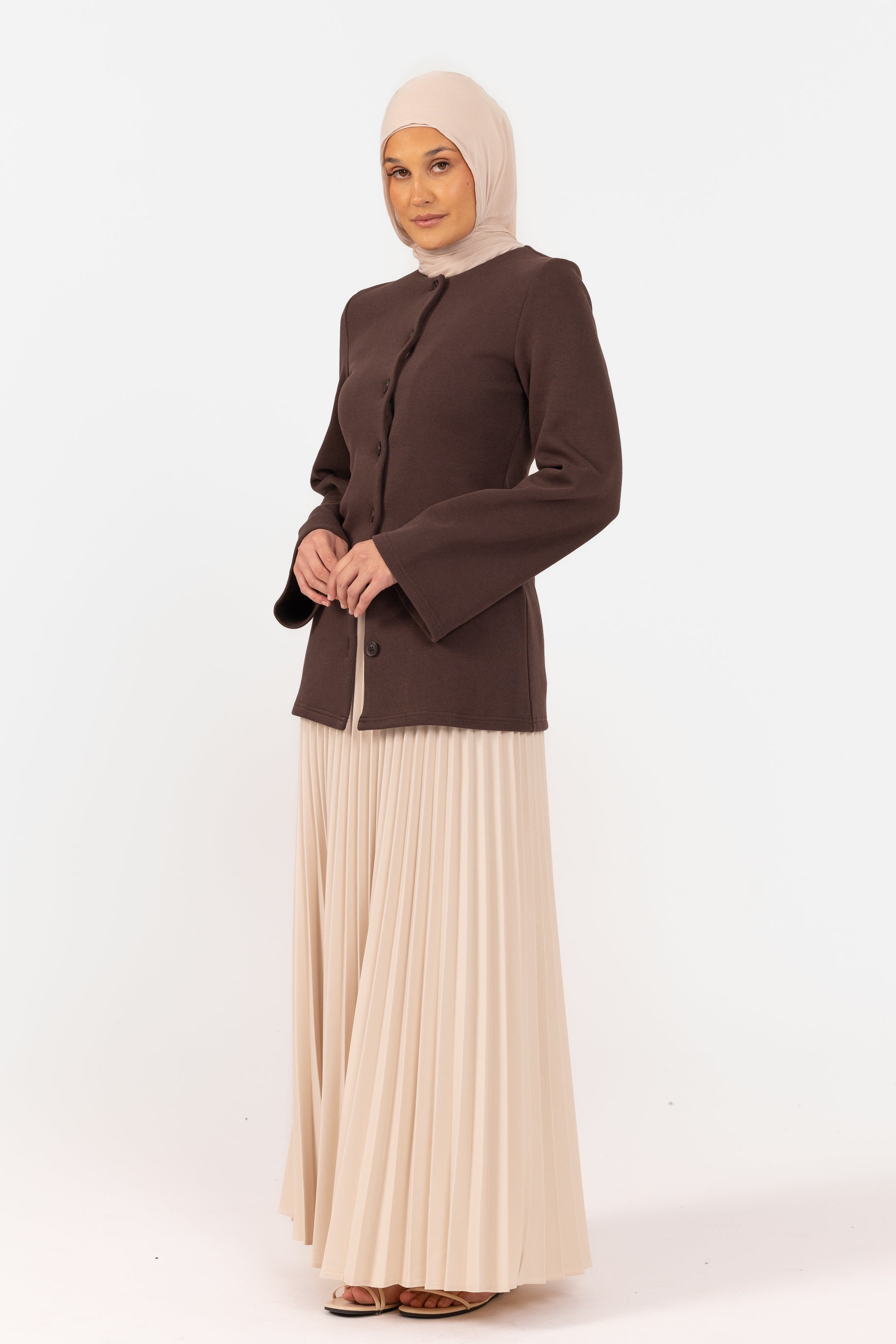 Pleated Maxi Skirt - Oat