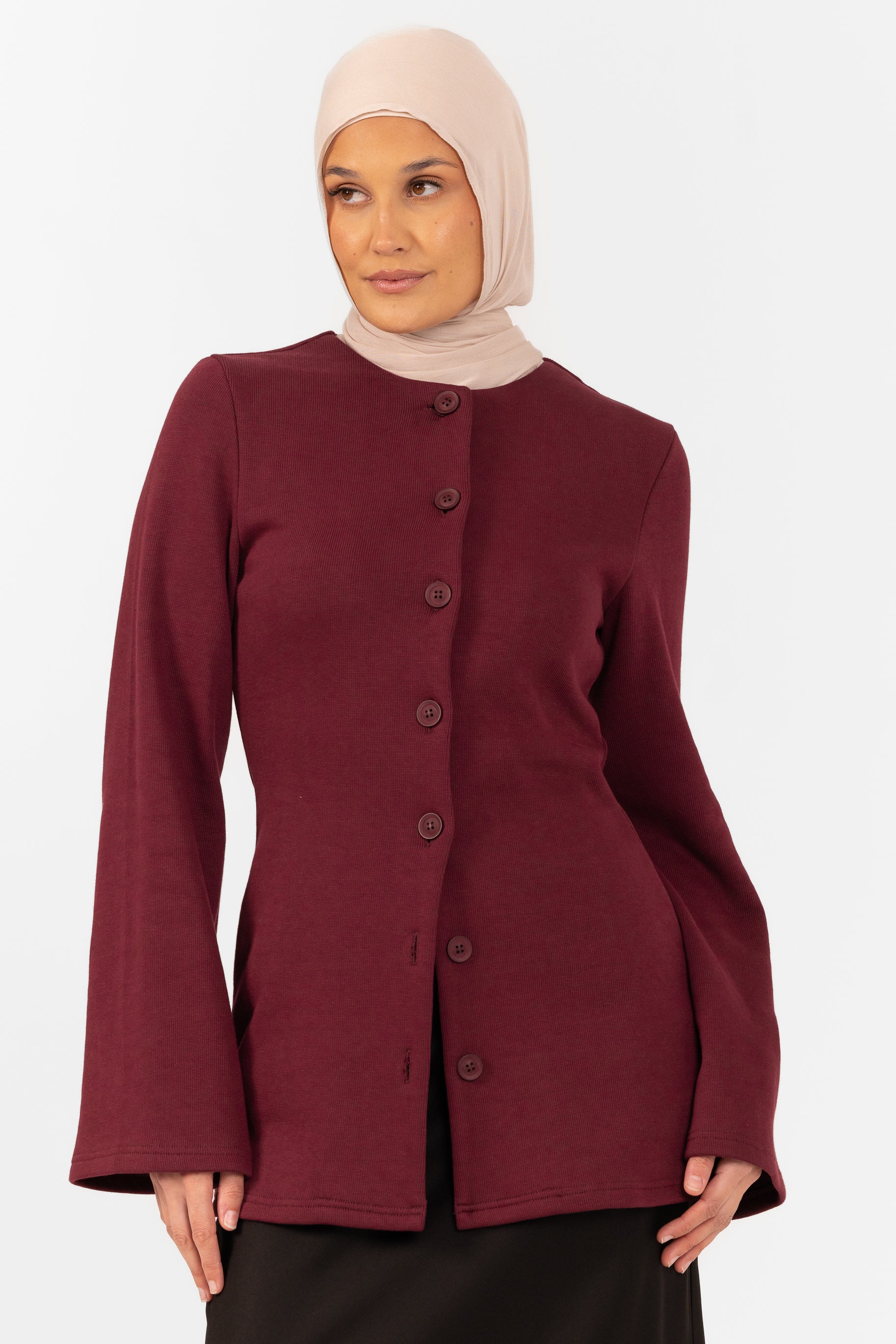 Nevene Knit Cardigan - Berry