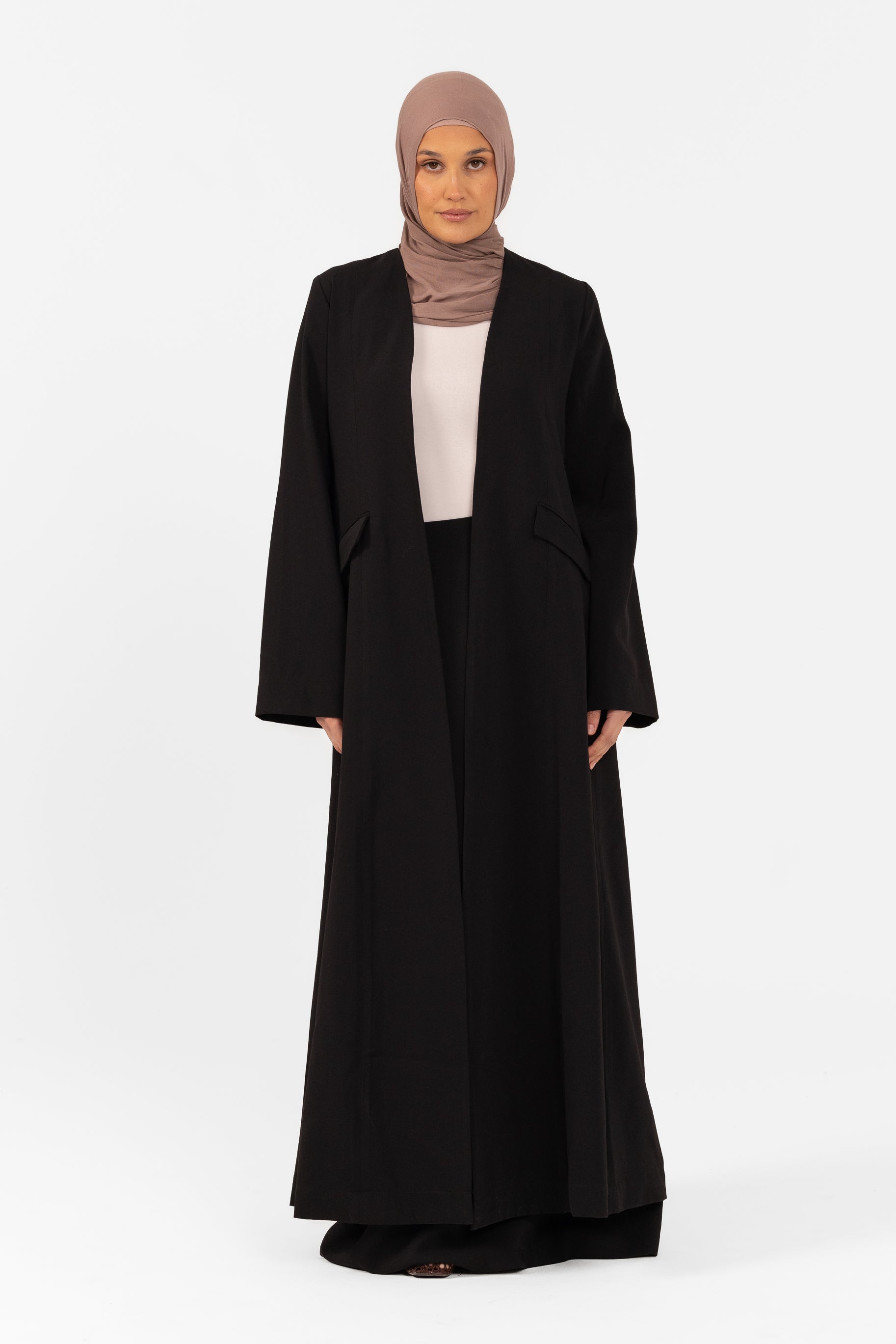Tahira Open Abaya - Black