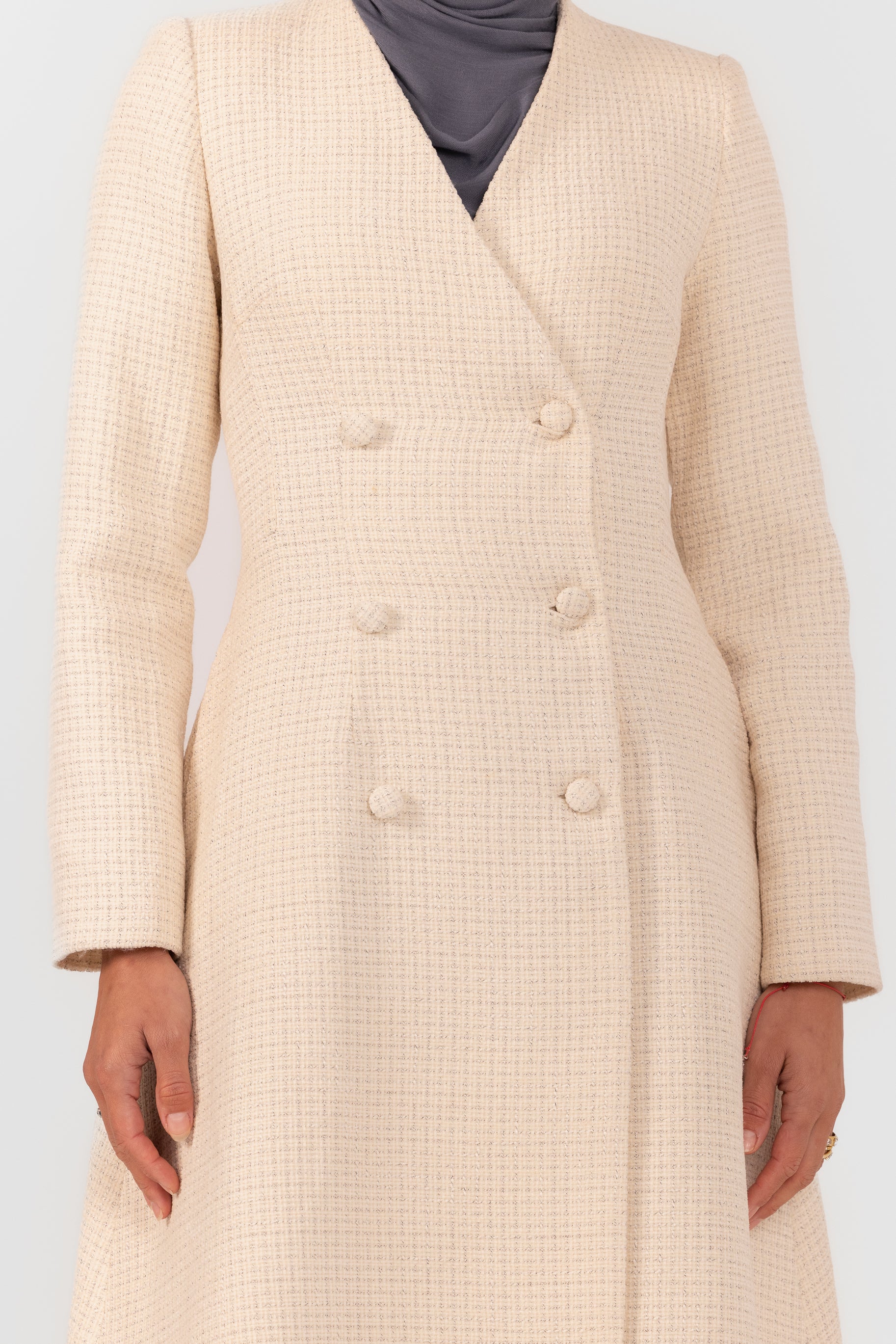 Naomi Tweed Dress - White