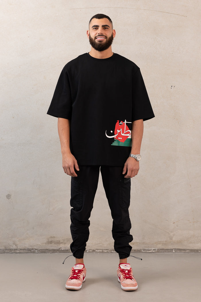 Boy's Palestine Flag T-shirt - Black