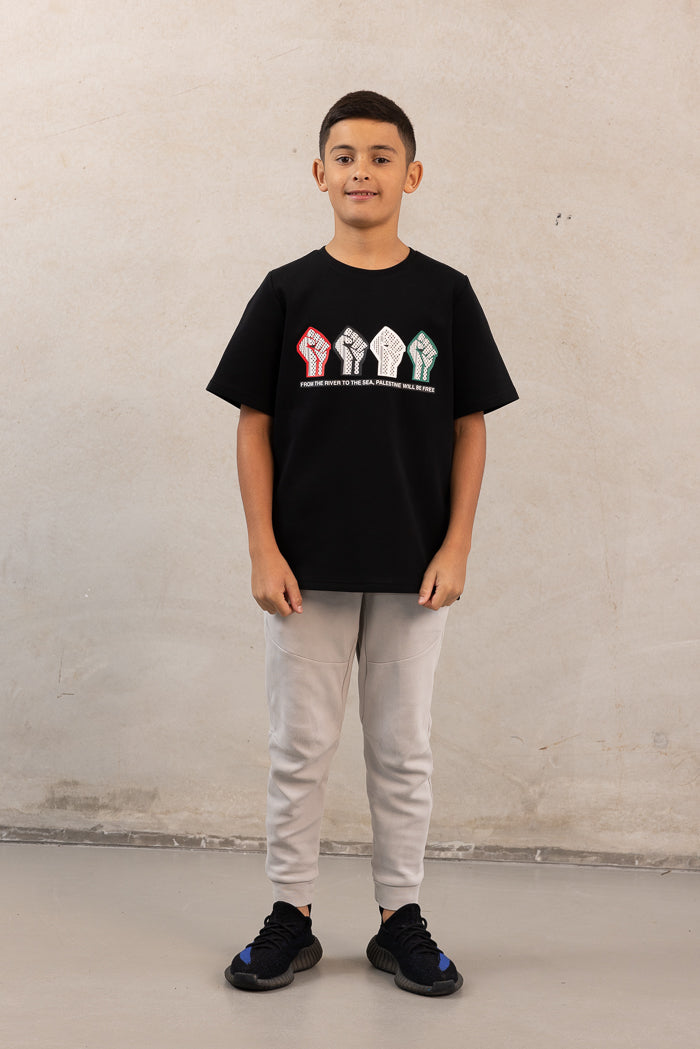 Boy's Palestine Will Be Free T-shirt - Black