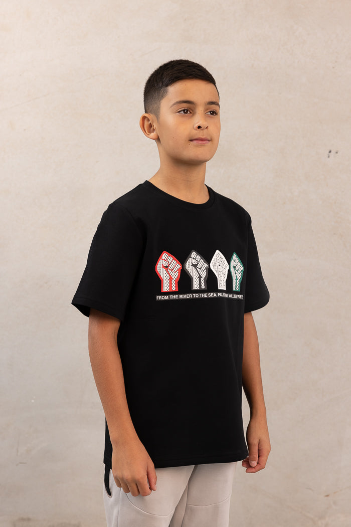 Boy's Palestine Will Be Free T-shirt - Black