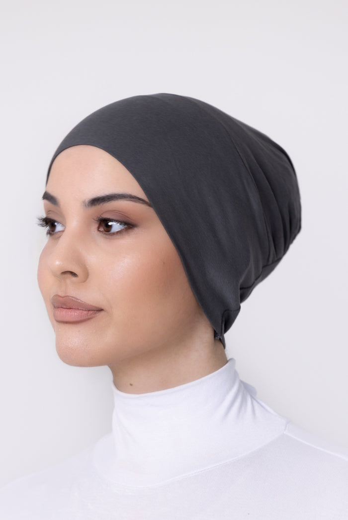 Cotton Closed Cap - 65 Charcoal