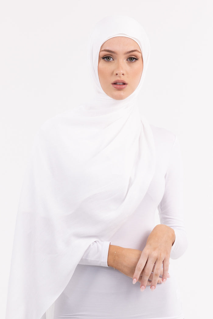 Premium Viscose Hijab - 1 White