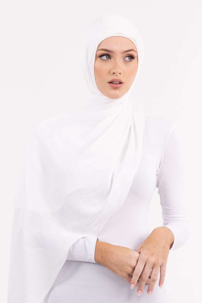 Premium Viscose Hijab - 1 White