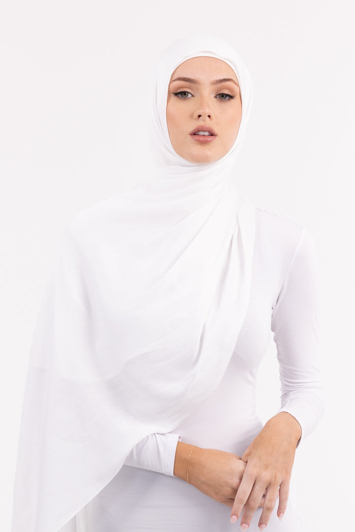 Premium Viscose Hijab - 1 White