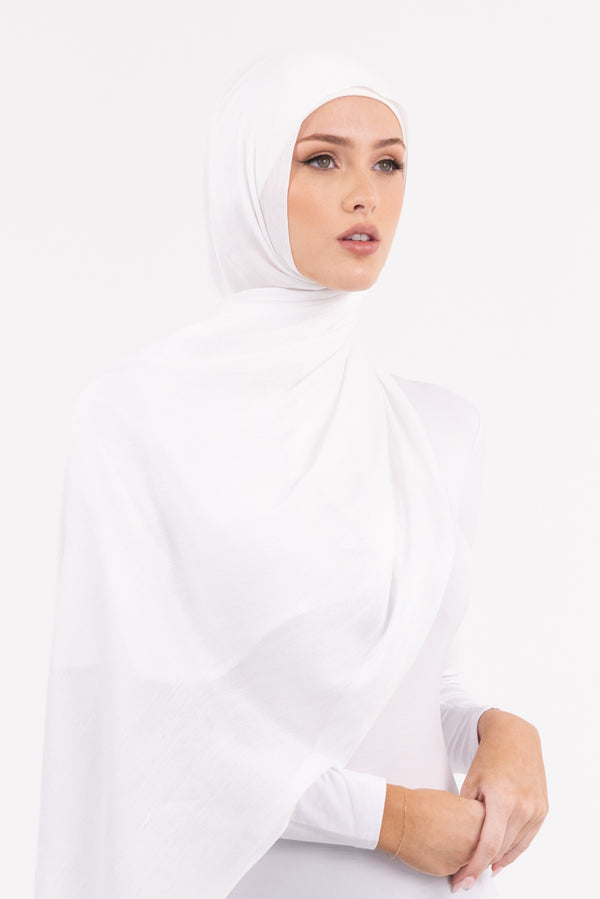 Premium Viscose Hijab - 1 White
