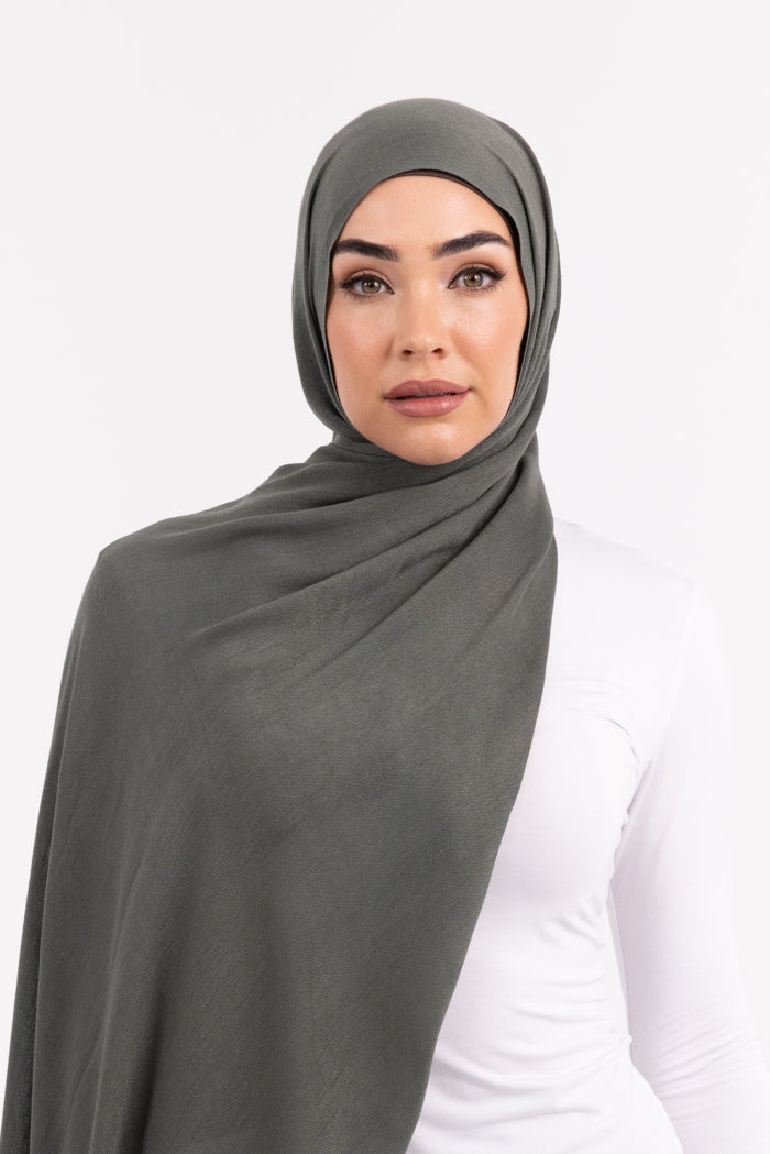 Premium Viscose Hijab - 59 Combat Green