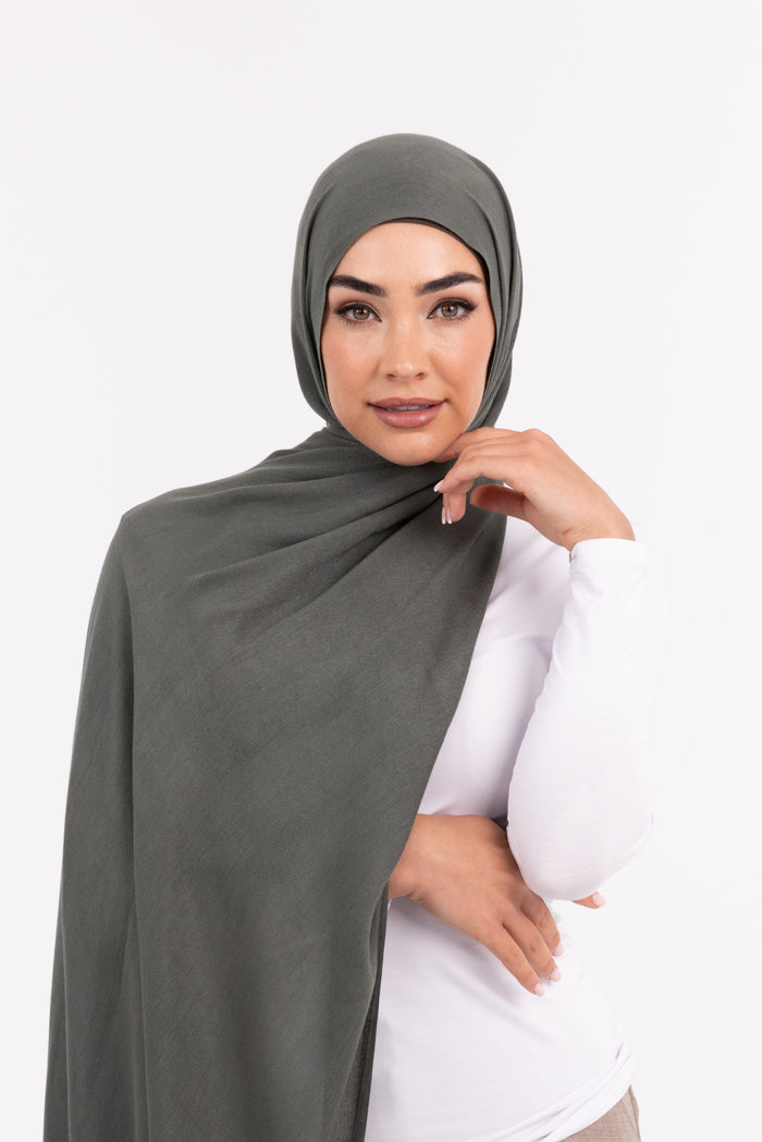 Premium Viscose Hijab - 59 Combat Green