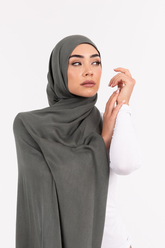 Premium Viscose Hijab - 59 Combat Green