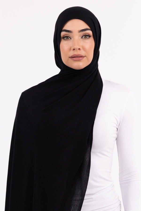 Premium Viscose Hijab - Black
