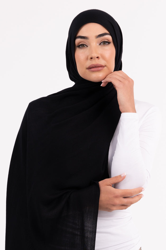 Premium Viscose Hijab - Black