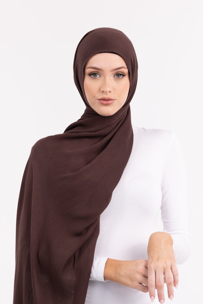 Premium Viscose Hijab - Seal Brown