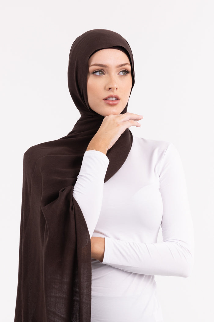 Premium Viscose Hijab - Turkish Coffee