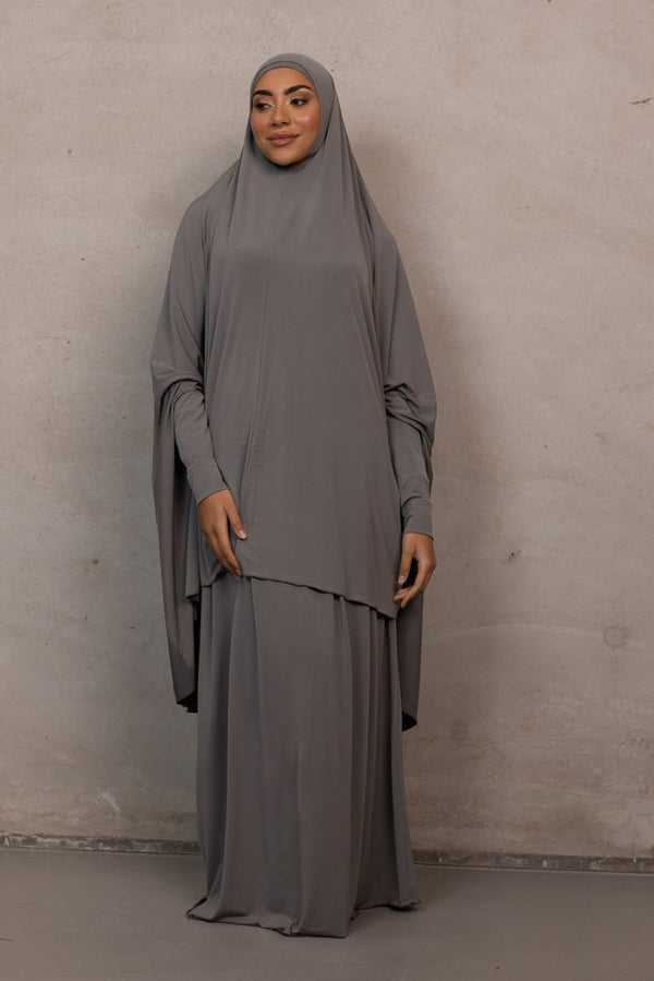 Jilbab Prayer Set - Charcoal Grey