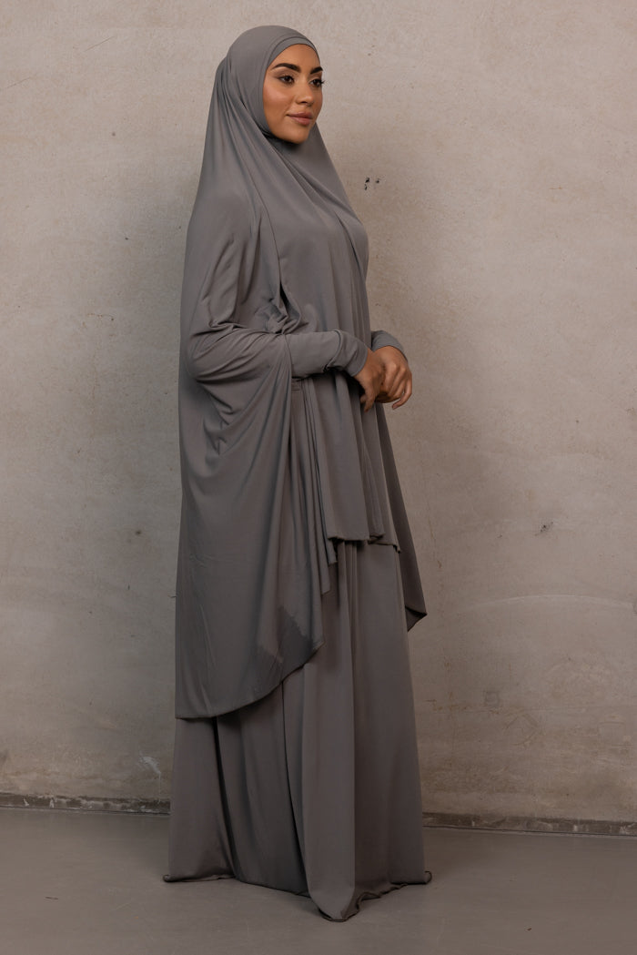 Jilbab Prayer Set - Charcoal Grey