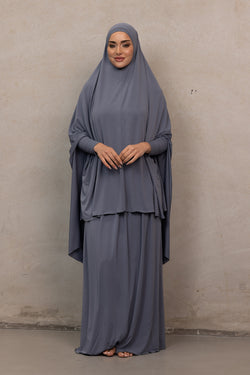 Jilbab Prayer Set - Slate Blue