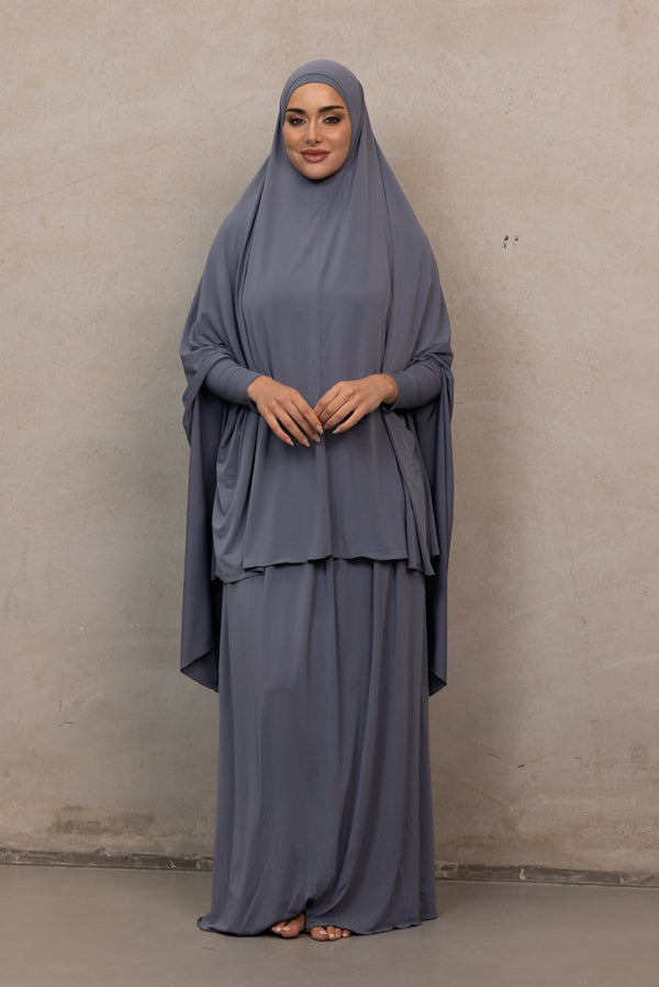 Jilbab Prayer Set - Slate Blue