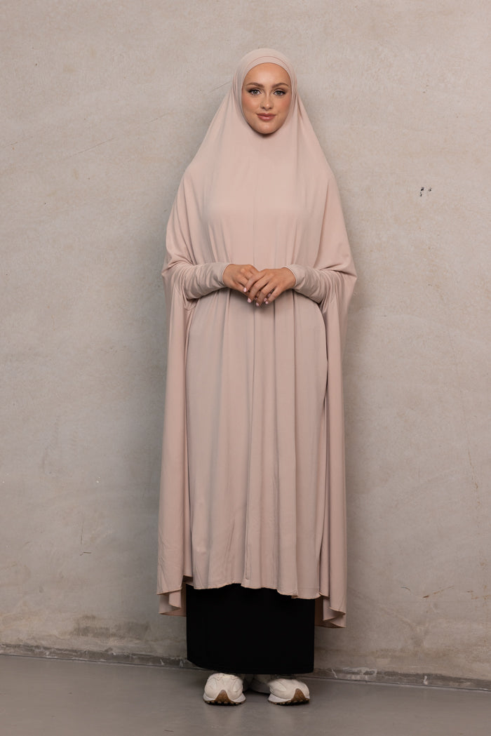 Women's XL Sleeved Jilbab - Beige Rose