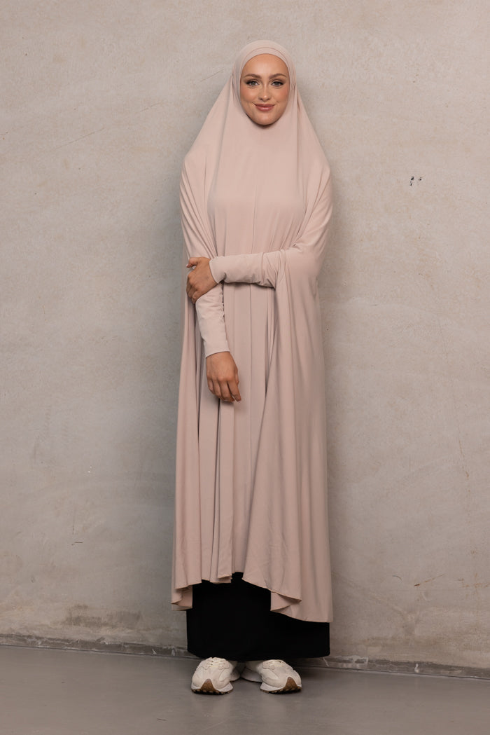 Women's XL Sleeved Jilbab - Beige Rose