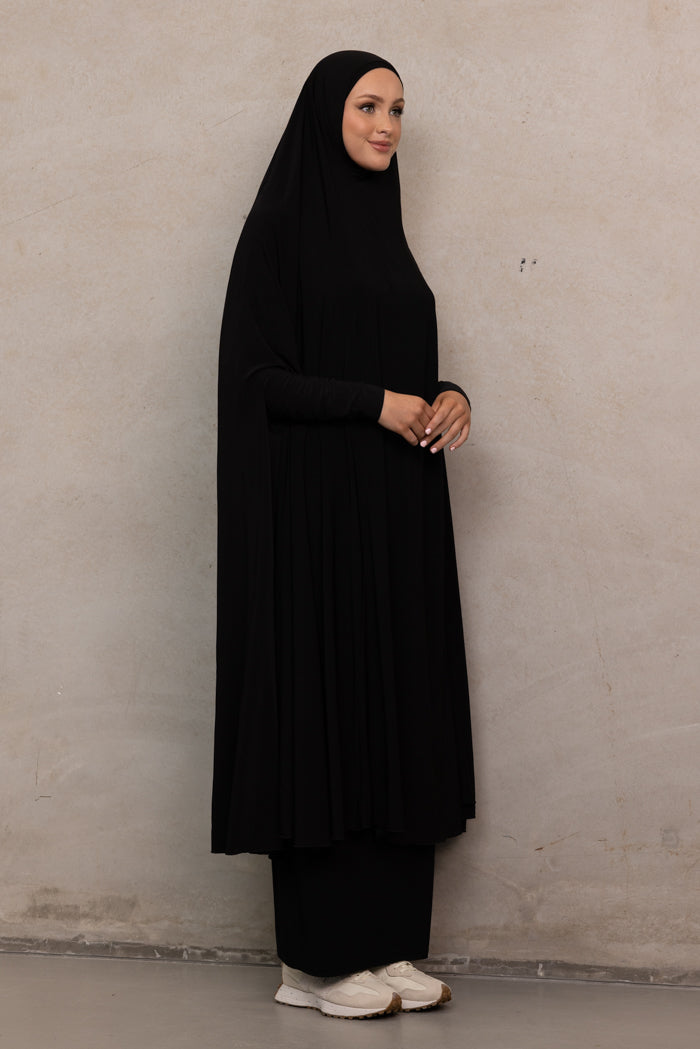 Women's XL Sleeved Jilbab - Black