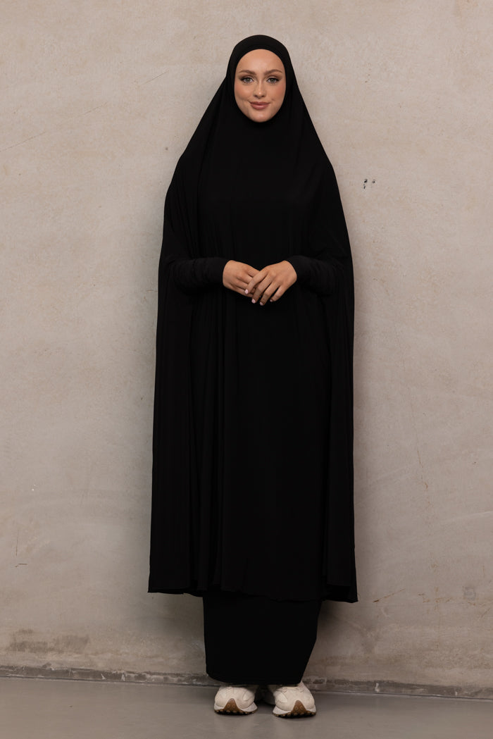 Women's XL Sleeved Jilbab - Black