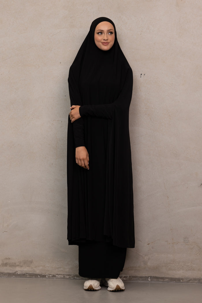 Women's XL Sleeved Jilbab - Black