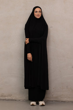Women's XL Sleeved Jilbab - Black