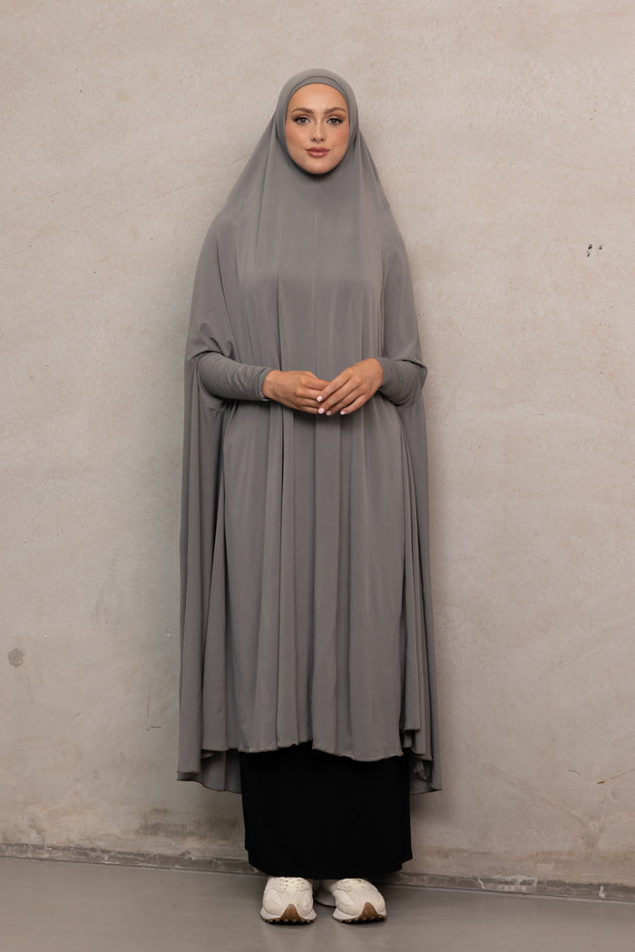 Women's XL Sleeved Jilbab - Charcoal Grey