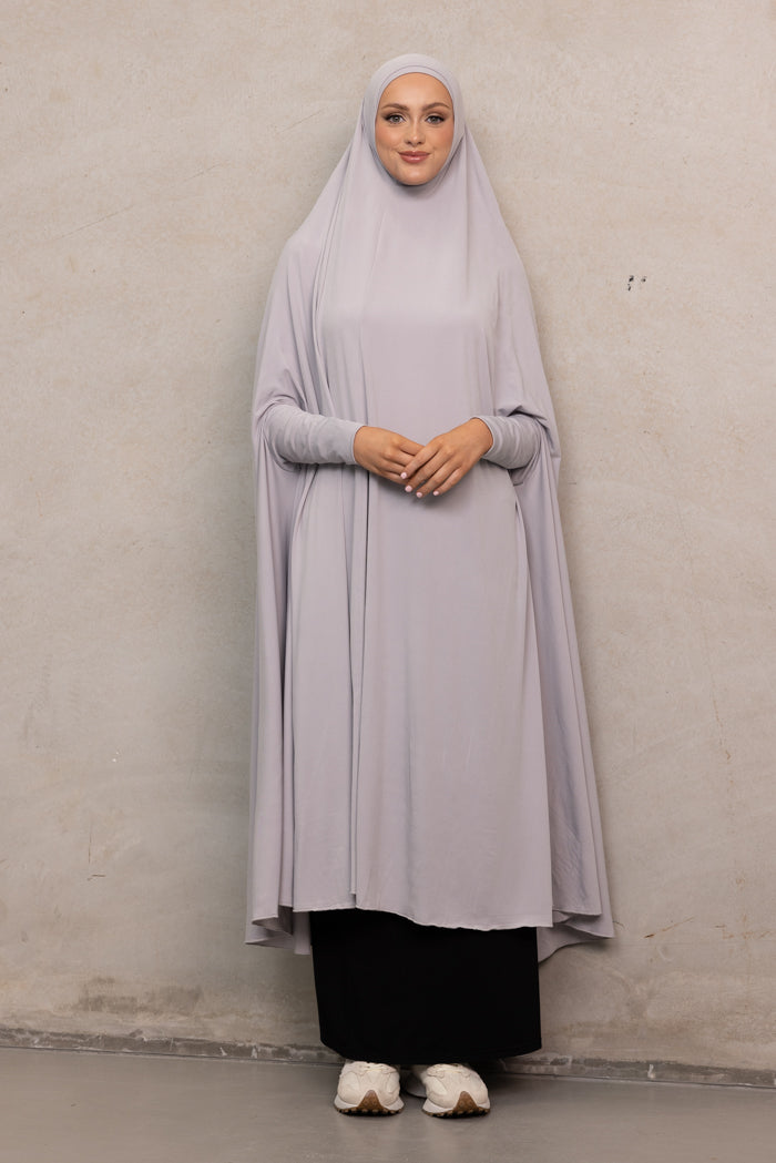 Women's XL Sleeved Jilbab - Gull Grey
